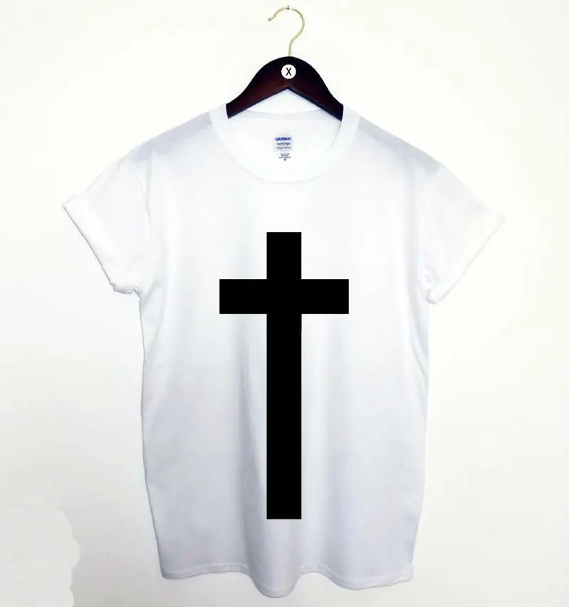 

New Arrival Women Tshirt Cross Letters Print Cotton Casual Funny Shirt For Lady White Top Tee Hipster ZT203-69