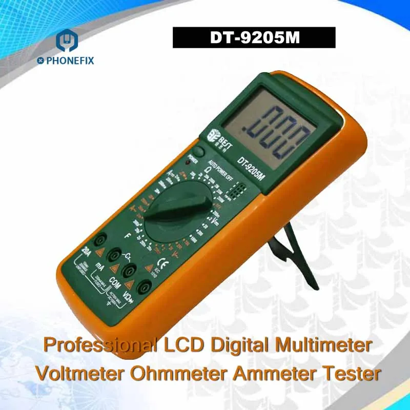 Лучший DT-9205M мультиметр Вольтметр Омметр Амперметр тестер ЖК-дисплей цифровой с