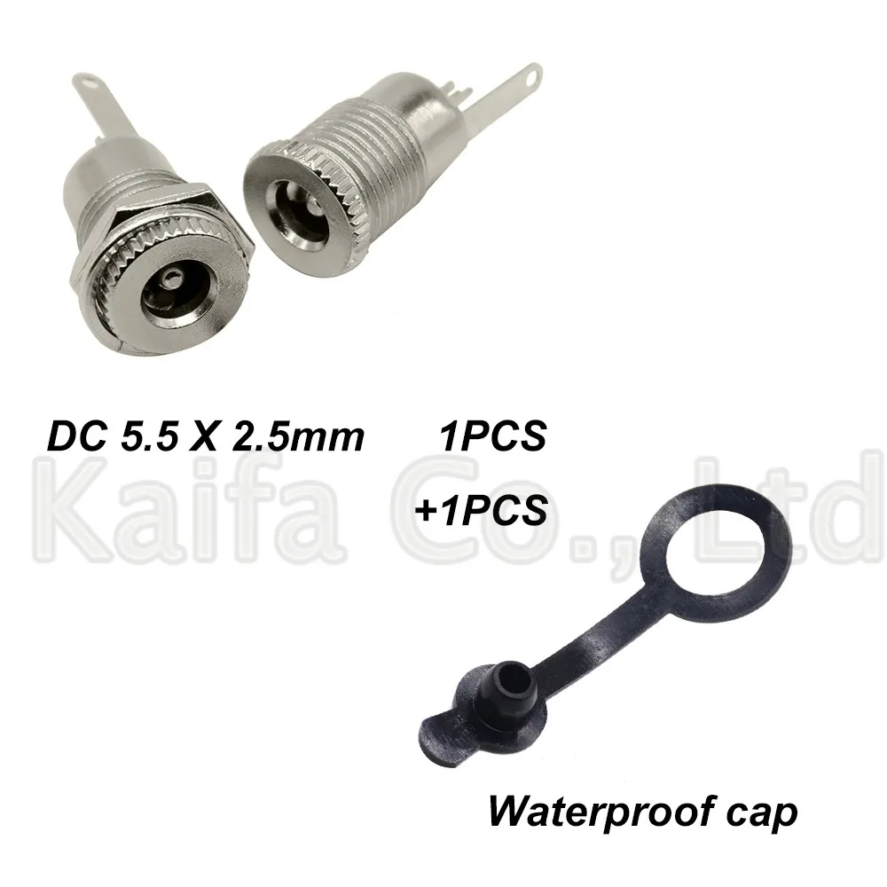 2.5mm and cap DC-099 5,5 мм x 2,1 мм 5,5 мм x 2,5 мм 5A 30 В DC разъем питания гнездовой панельный разъем 5,5*2,1 5,5*2,5 открытое отверстие 11 мм - Цвет: 2.5mm and cap