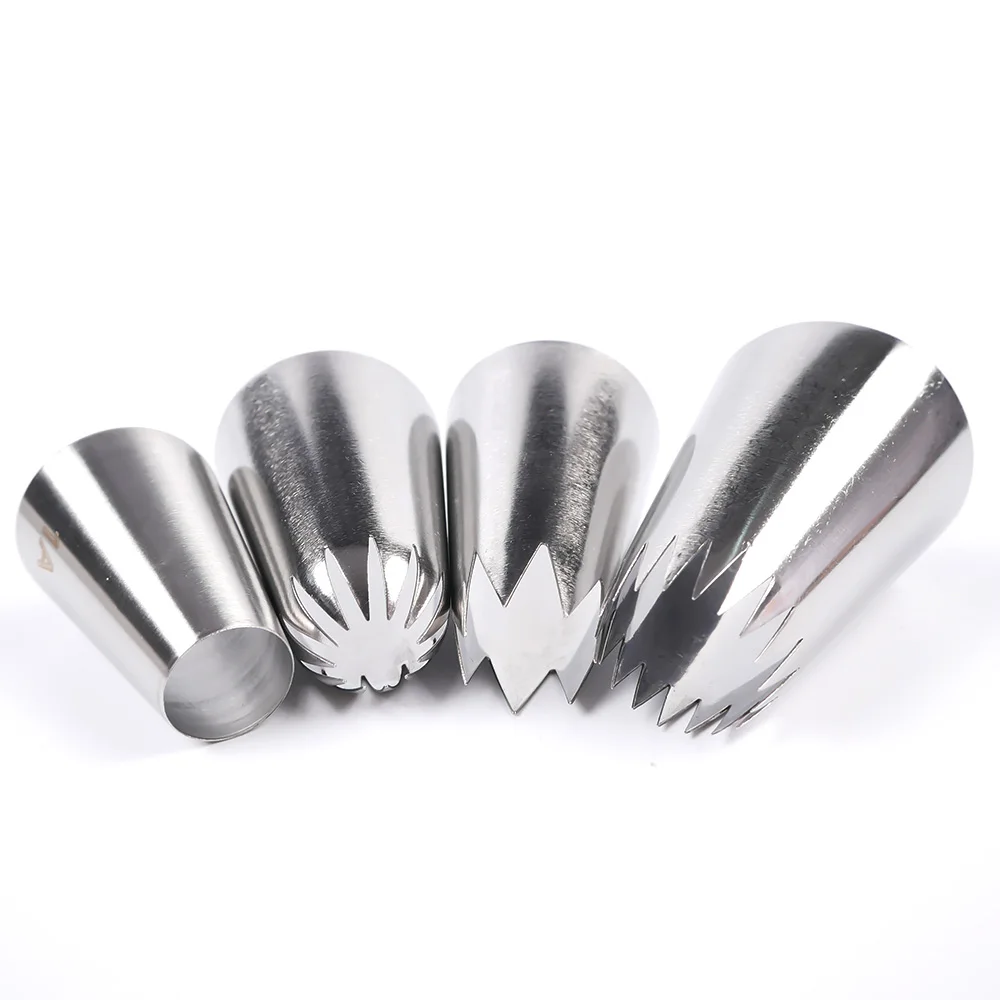 1/3/4/5/8/10 PCS Large Icing Piping Nozzle Russian Pastry Tips Baking Tools Cakes Decoration Set Stainless Steel Nozzles Cupcake | Дом и сад