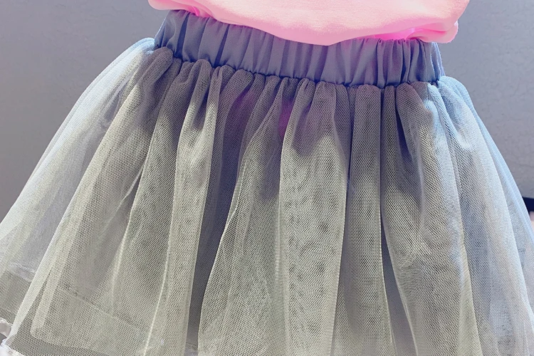 Комплект летней одежды для девочек хлопковый топ с коротким рукавом и круглым