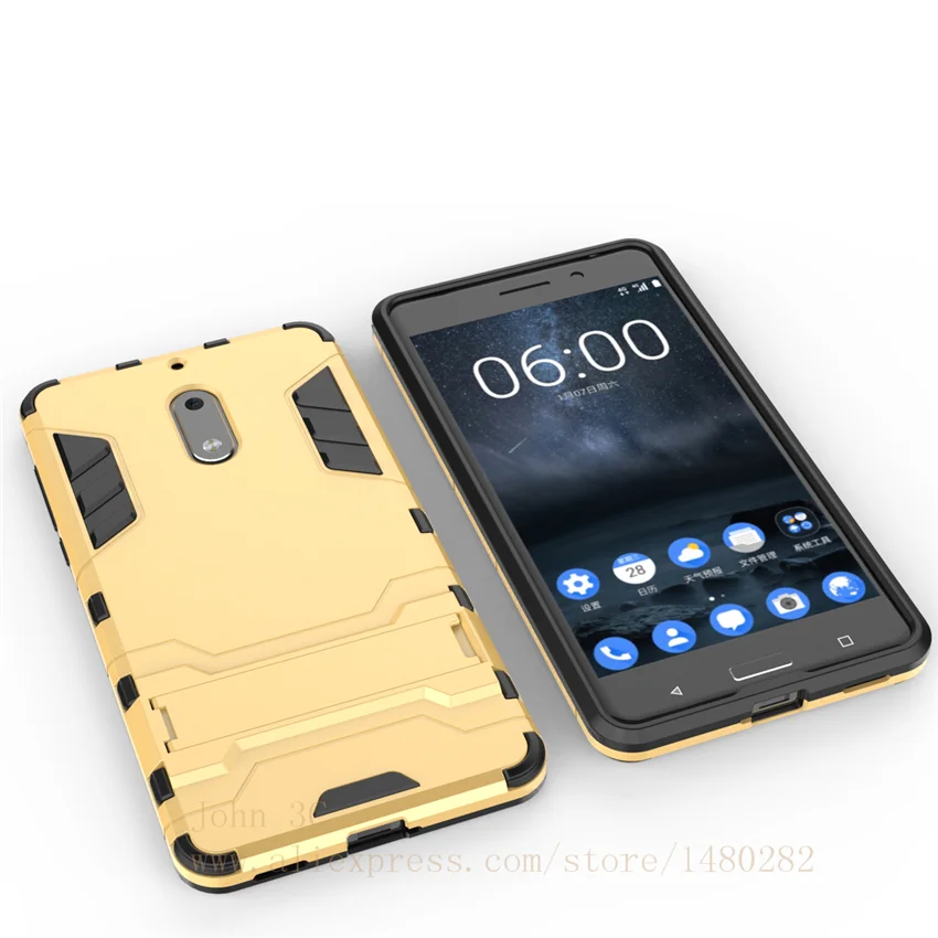 Чехол TopArmor для Microsoft Nokia 6 противоударный ПК + силиконовая подставка 2 в 1 чехол