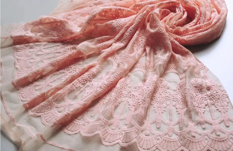 orange pink Подарочная упаковка, Diy кукольная юбка, одежда материал утолщение зеленый, розовый, белый рис, серый, оранжевый розовый вышивка кружевная ткань S0672L - Цвет: orange pink