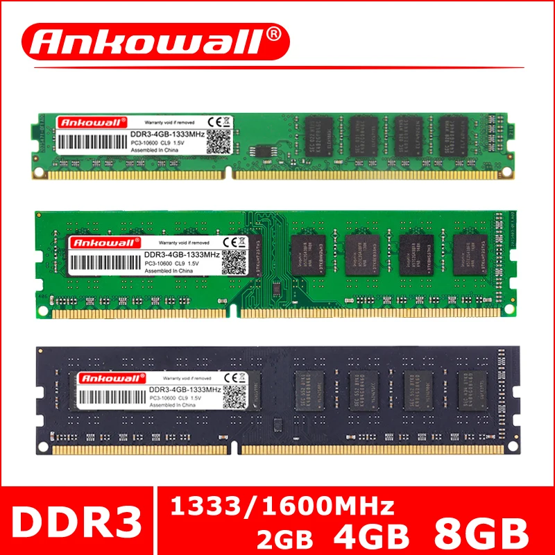 ANKOWALL Ram DDR3 4 Гб 1333 МГц/1600 память для рабочего стола 2 ГБ 8 ГБ PC3-10600 12800 DIMM 240pin 1,5 в