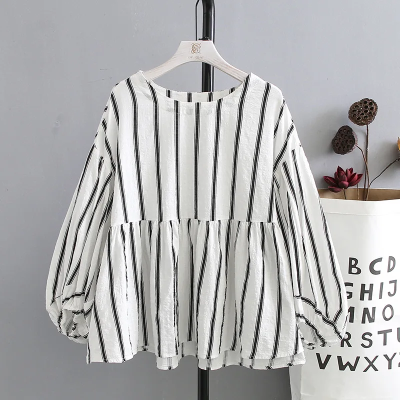 2019 Плюс Размер повседневные блузки весна лето женская одежда модные свободные