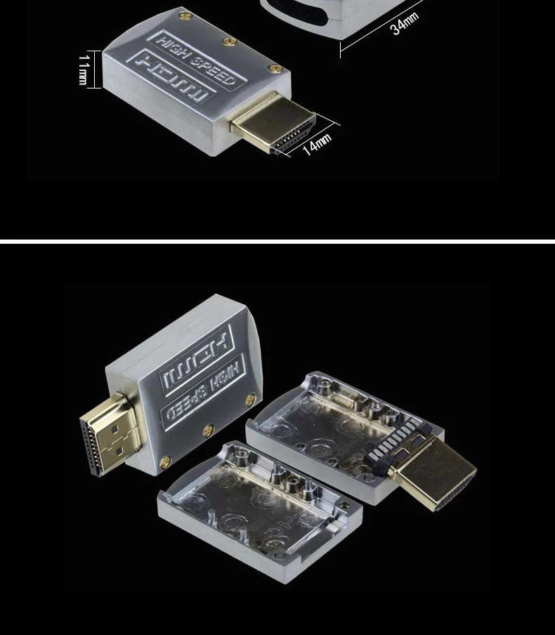 HDMI высокоскоростной кабель Позолоченный разъем HDMI 2,0 соединитель DIY HD Кабельный соединитель компьютерный ТВ Штекер