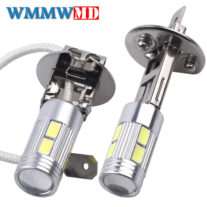 2 шт. автомобильные H1 H3 10 Вт 5630 5730 SMD светодиодные Белые Противотуманные фары для