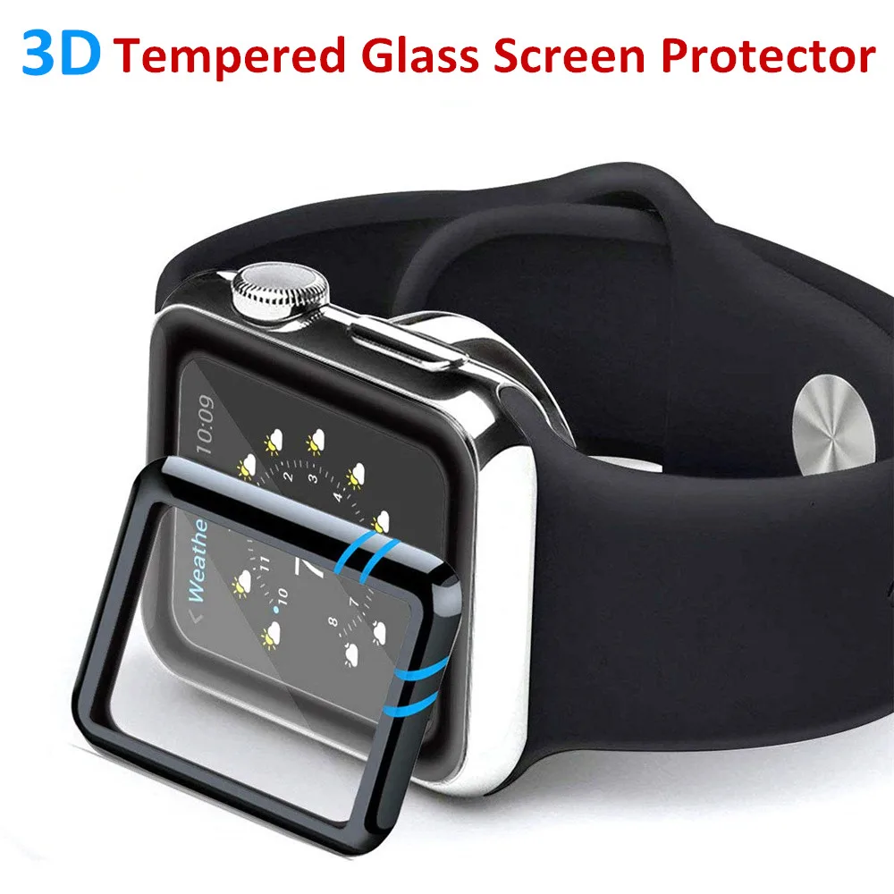Закаленное 3d стекло для Apple Watch SE Series 6 5 4 3 2 пленка без пузырьков защиты экрана от