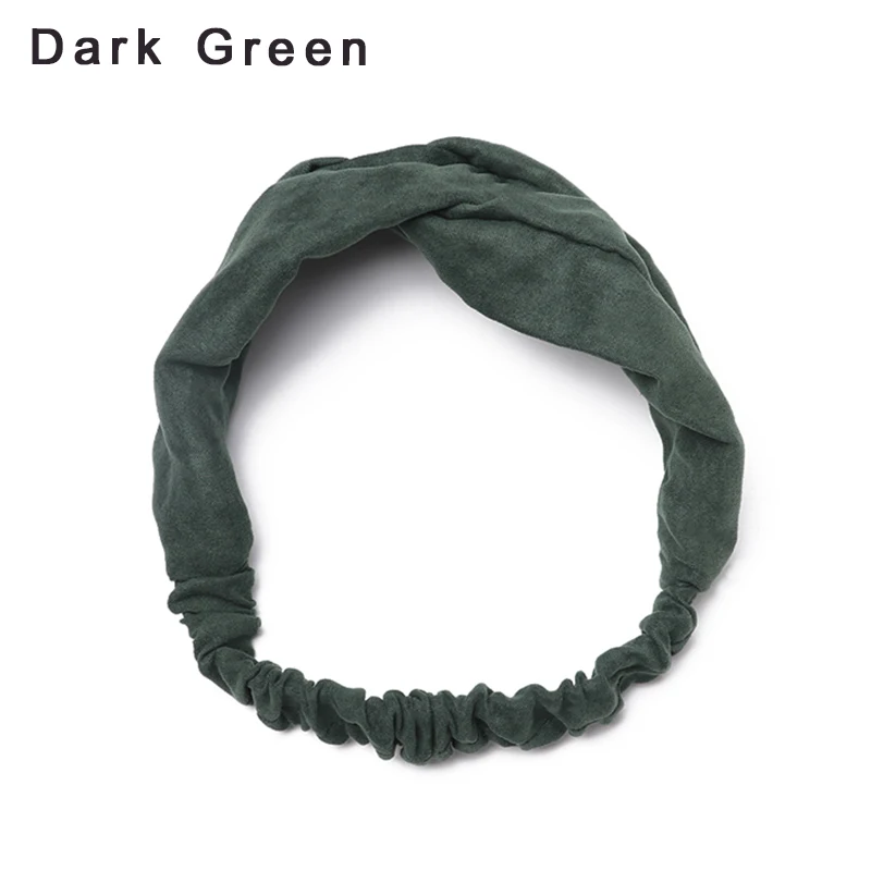 Dark Green 1 шт., модная повязка на голову в клетку с узлом, эластичная повязка на волосы "тюрбан", повязка на голову для женщин и девушек, полосатая повязка на голову, головные уборы, аксессуары для волос - Цвет: Dark Green