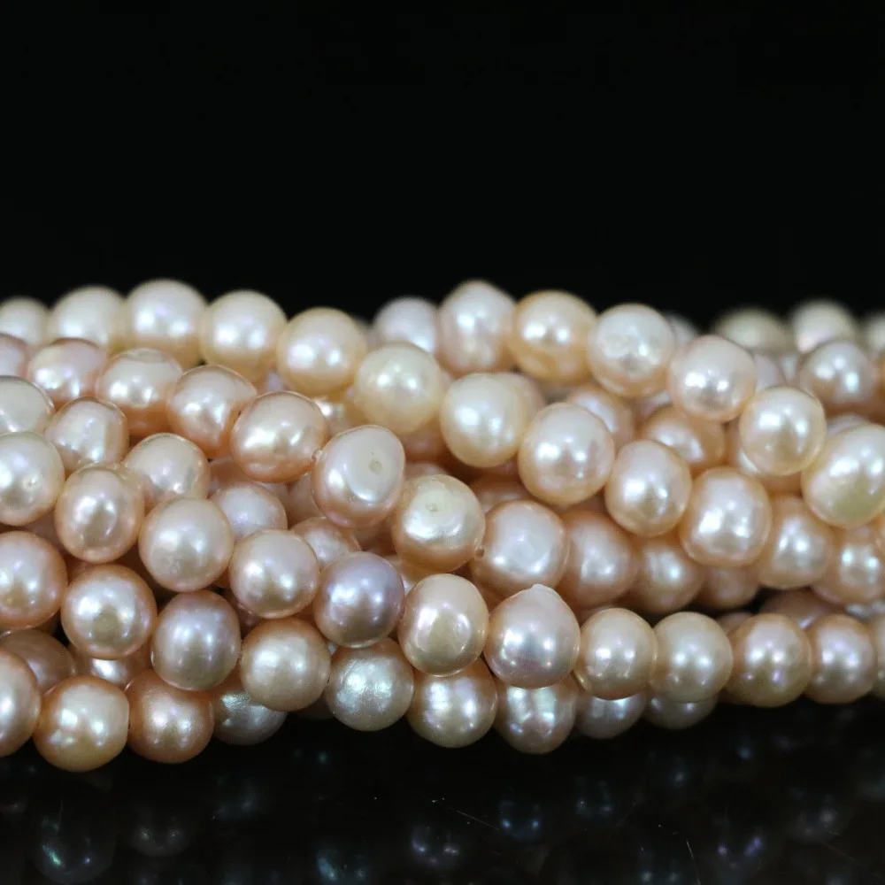 Красивый оранжевый акриловый натуральный жемчуг 7 8 мм распорка высокое качество