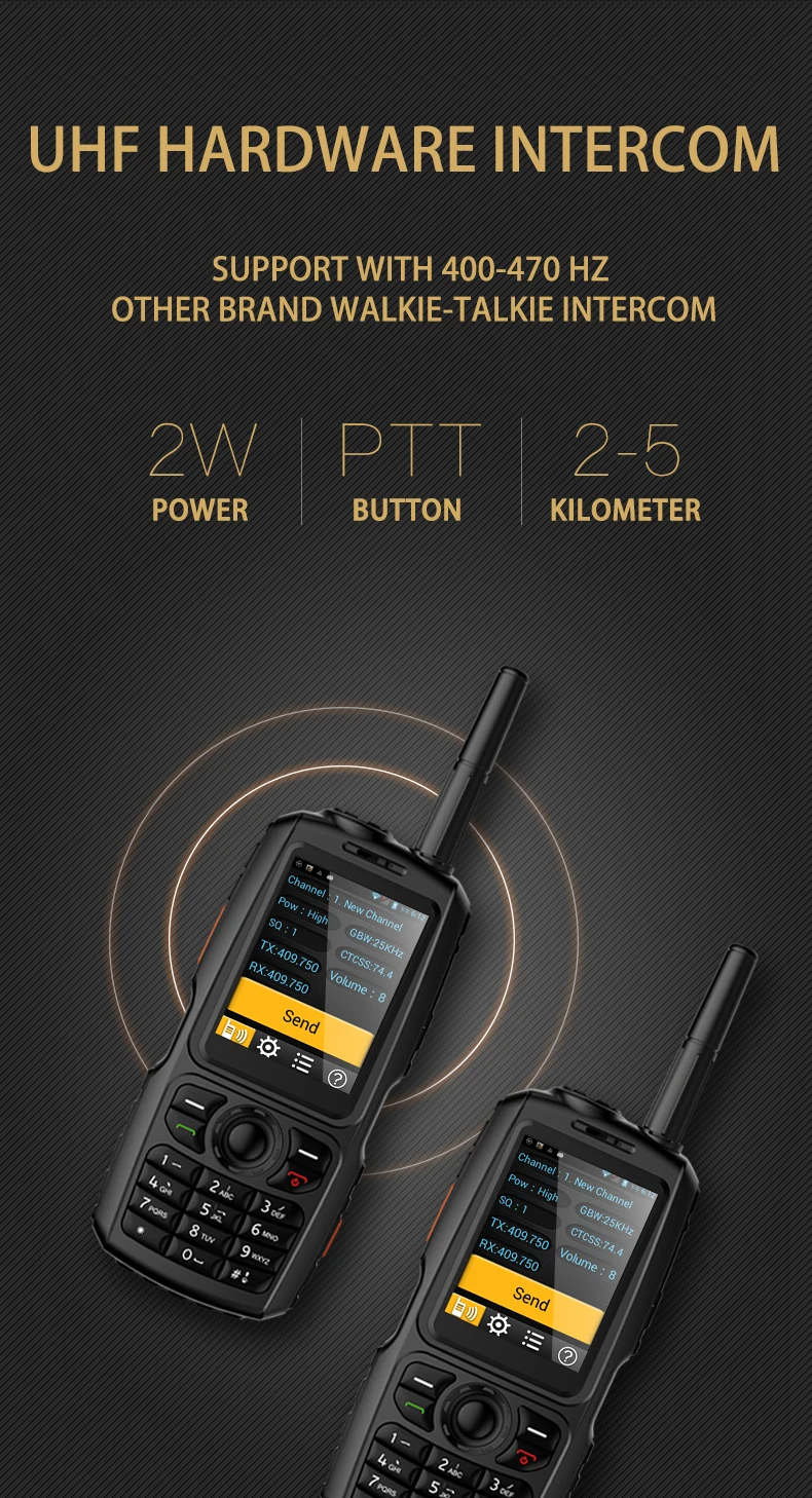 New A18 3G Radio UHF Intercom IP68 WCDMA / GSM Android4.2.2 with Real-ptt or Zello A17 Upgrade POC Public netowrk Intercom