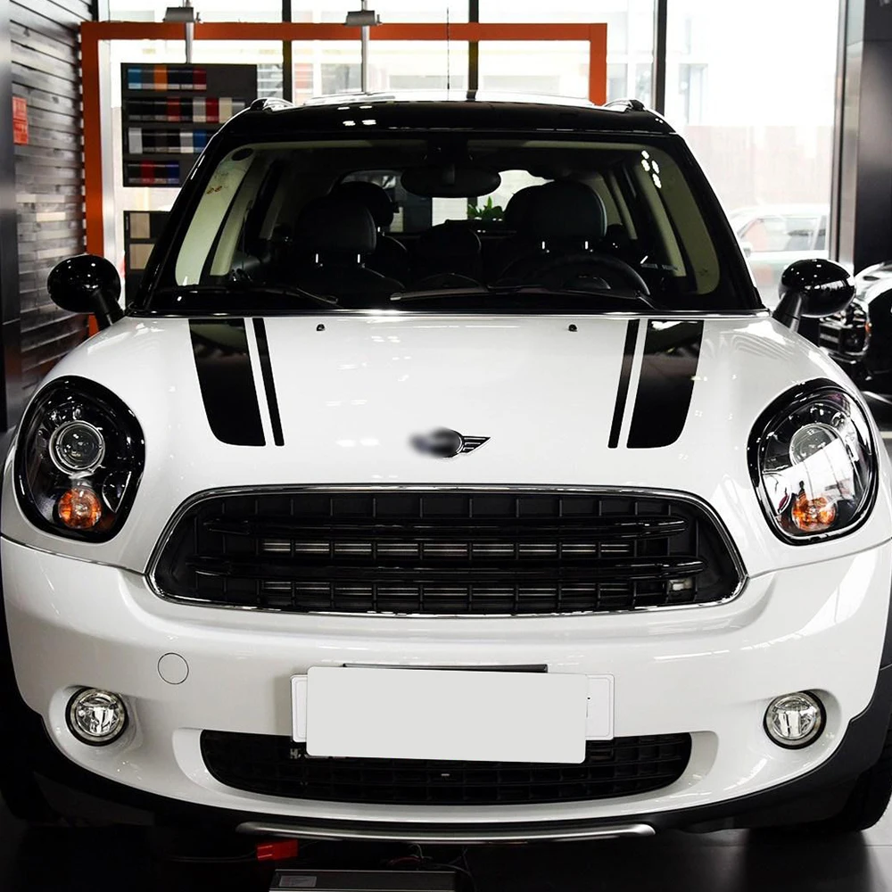 Колпак в полоску крышка двигателя багажника Наклейка автомобиля для Mini Cooper S R58 R55