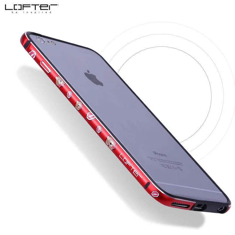 Lofter китайский красный мультяшный алюминиевый бампер для iPhone 6 6s Plus ультратонкий