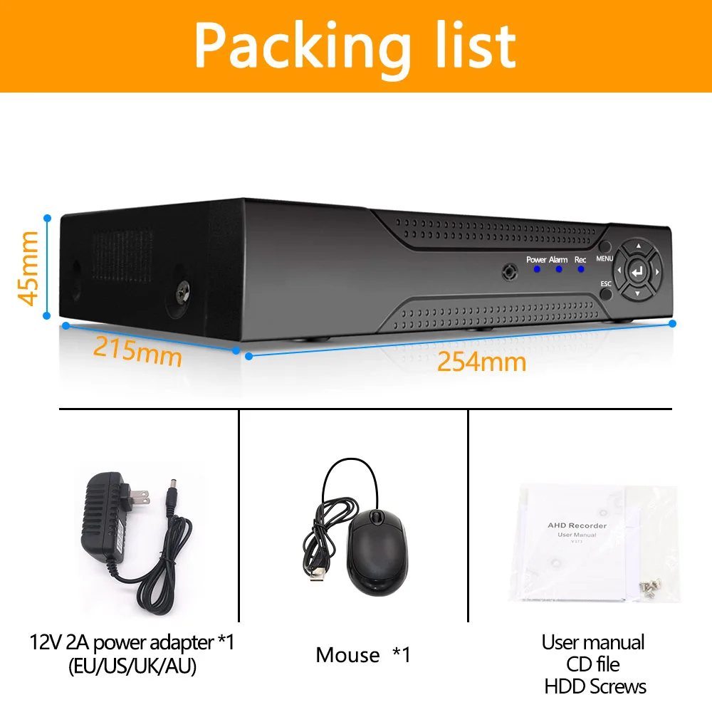 Видеорегистратор 5 в 1 4 канала * 1080N AHD DVR гибридный видеорегистратор для камер