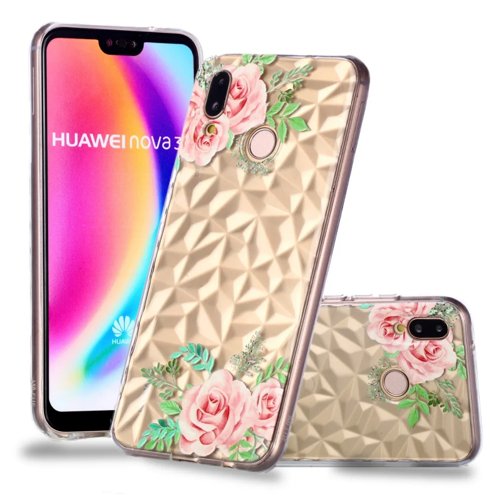 Для huawei Y5 Y6 Y9 2018 чехол с тисненым алмазным узором TPU ударопрочный на заднюю панель