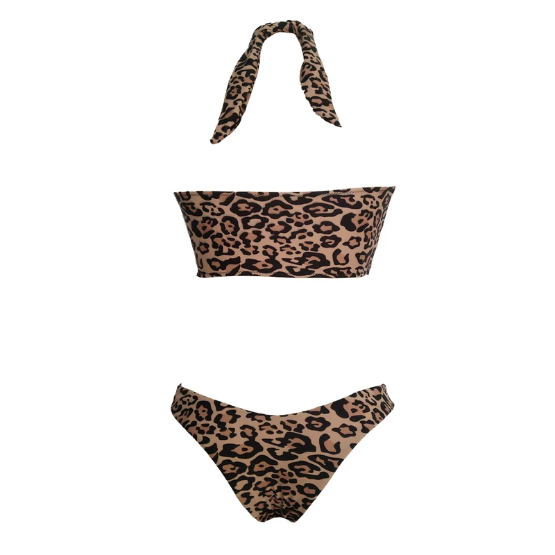 

Women Bikini Set Leopard Print Bikini Halter Swimsuit Set Swimwear Women High Waist Bikini Bathing Suit Ropa De Ba O Para Mujer