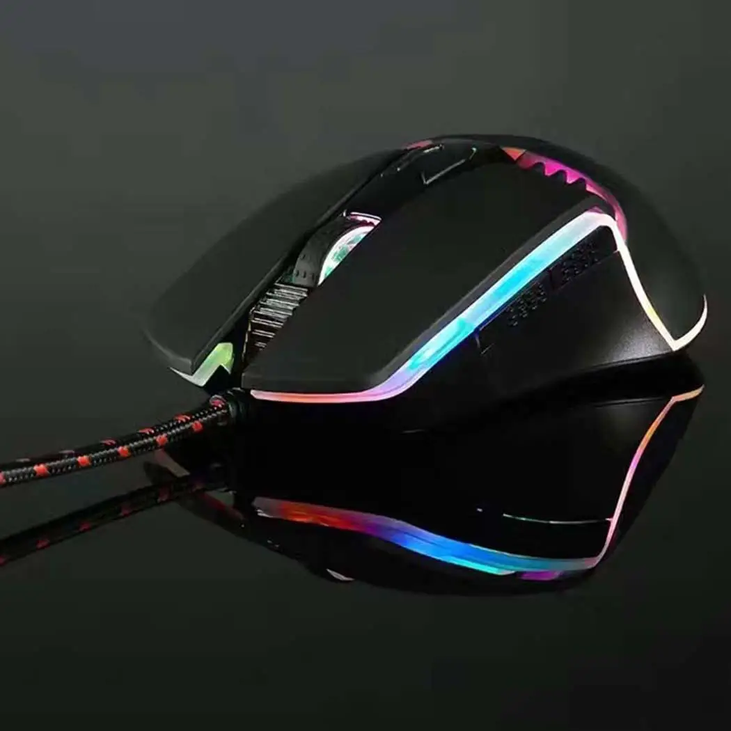 E sports игровая проводная мышь dpi настраиваемая RGB 1 8 M мыши с подсветкой для 1x
