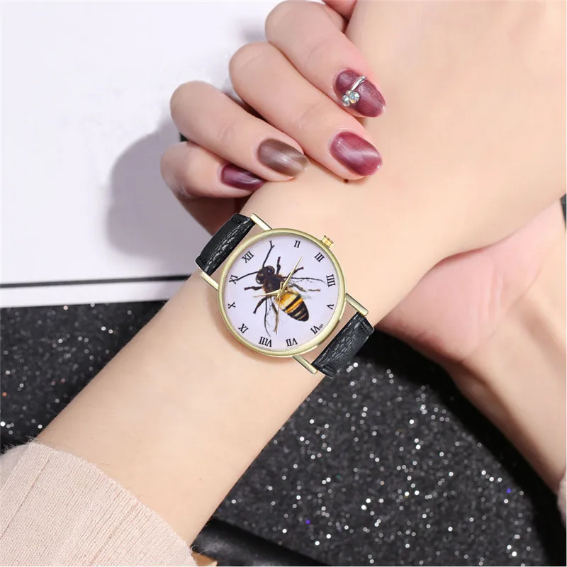 Horloge Dames Лучшие Продавцы минимализм креативный тренд Ретро часы пчелы насекомые женские часы Cuckoo Kol Saatie@ 50