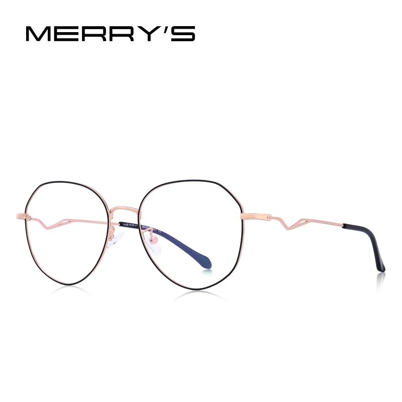 MERRYS дизайн женские модные трендовые овальные очки оправа дамы близорукость рецепт оптические очки S2020 - Цвет оправы: C03 Rose gold