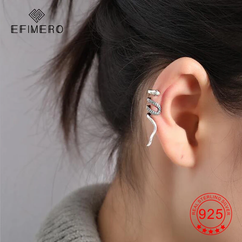 

Серьги-клипсы «Змея» для ушей из серебра 925 пробы, без пирсинга, 1 шт.