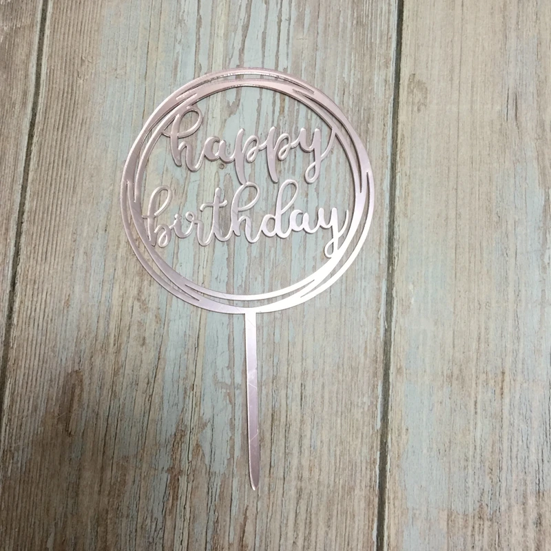 

happy birthday round cake topper acrylic party supplier