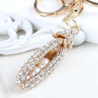 bean pearl pod lovely fashion cute rhinestone crystal purse bag key chain women in jewelry best gift for lover nicelight