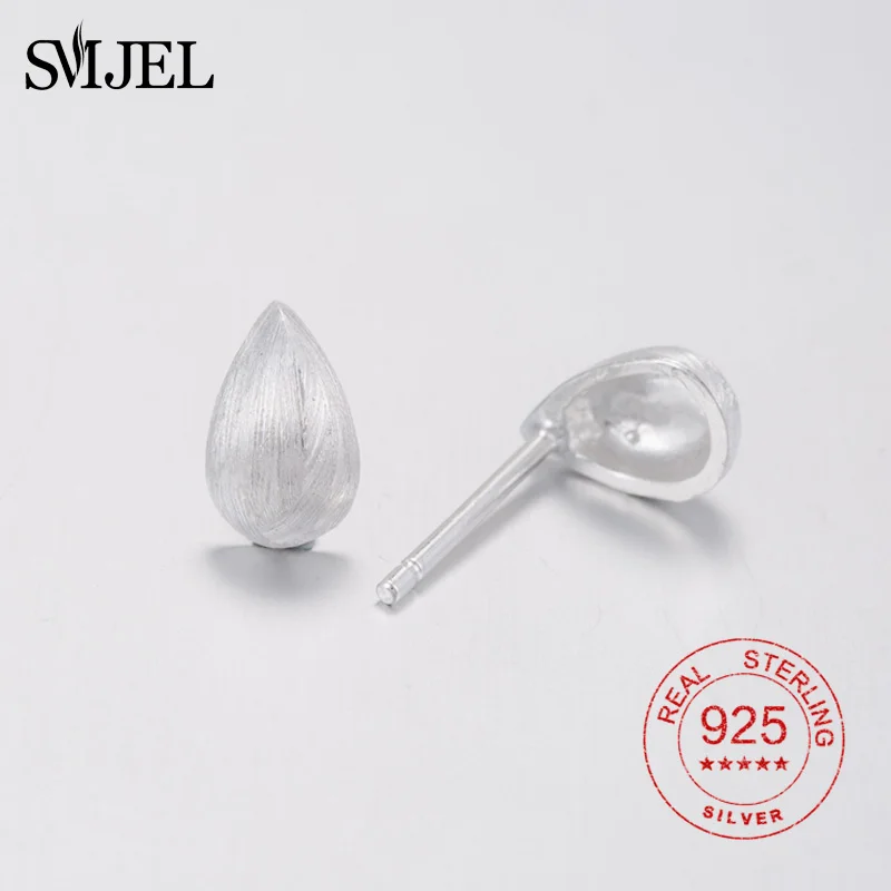SMJEL винтажные матовые серьги-капли для женщин, подарок для девочек, ювелирные изделия из стерлингового серебра 925 пробы, геометрические серьги, букле D'oreille