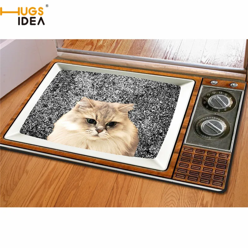 Винтажный 3D коврик HUGSIDEA с изображением животного кота на ТВ креативные Входные