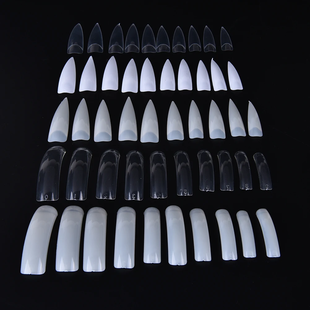 10 шт. натуральный/прозрачный Веерная доска лак УФ-гель-дисплей для дизайна ногтей