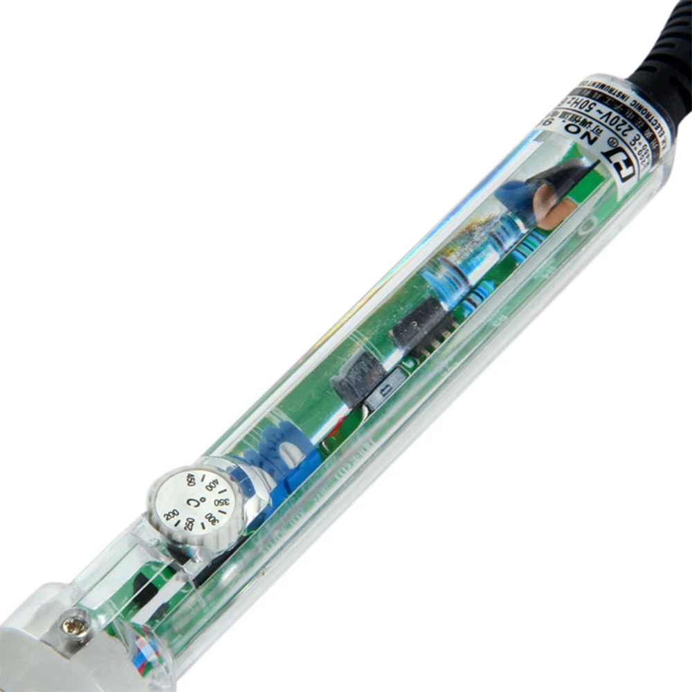 High Quality Soldering Iron Adjustable Temperature Transparent Shell Long Power Wire Portable Repair Tool | Инструменты