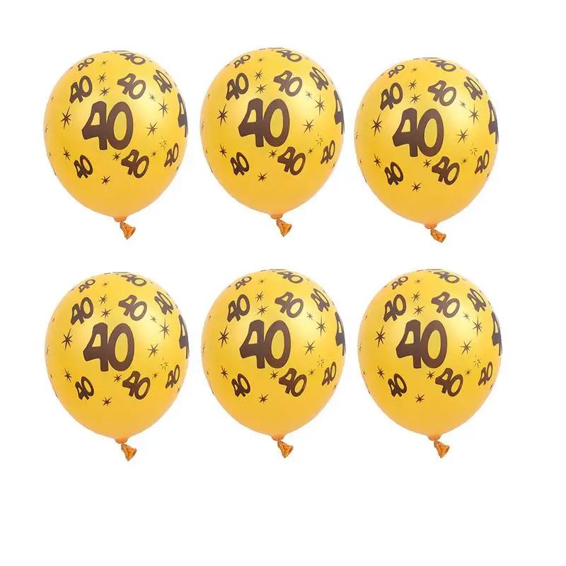 10 PCS/ Pack Golden And Black Balloon Print 30 40 50 60 Digital Latex Ball Birthday Party Decorated Wedding Anniversary Scene | Дом и сад