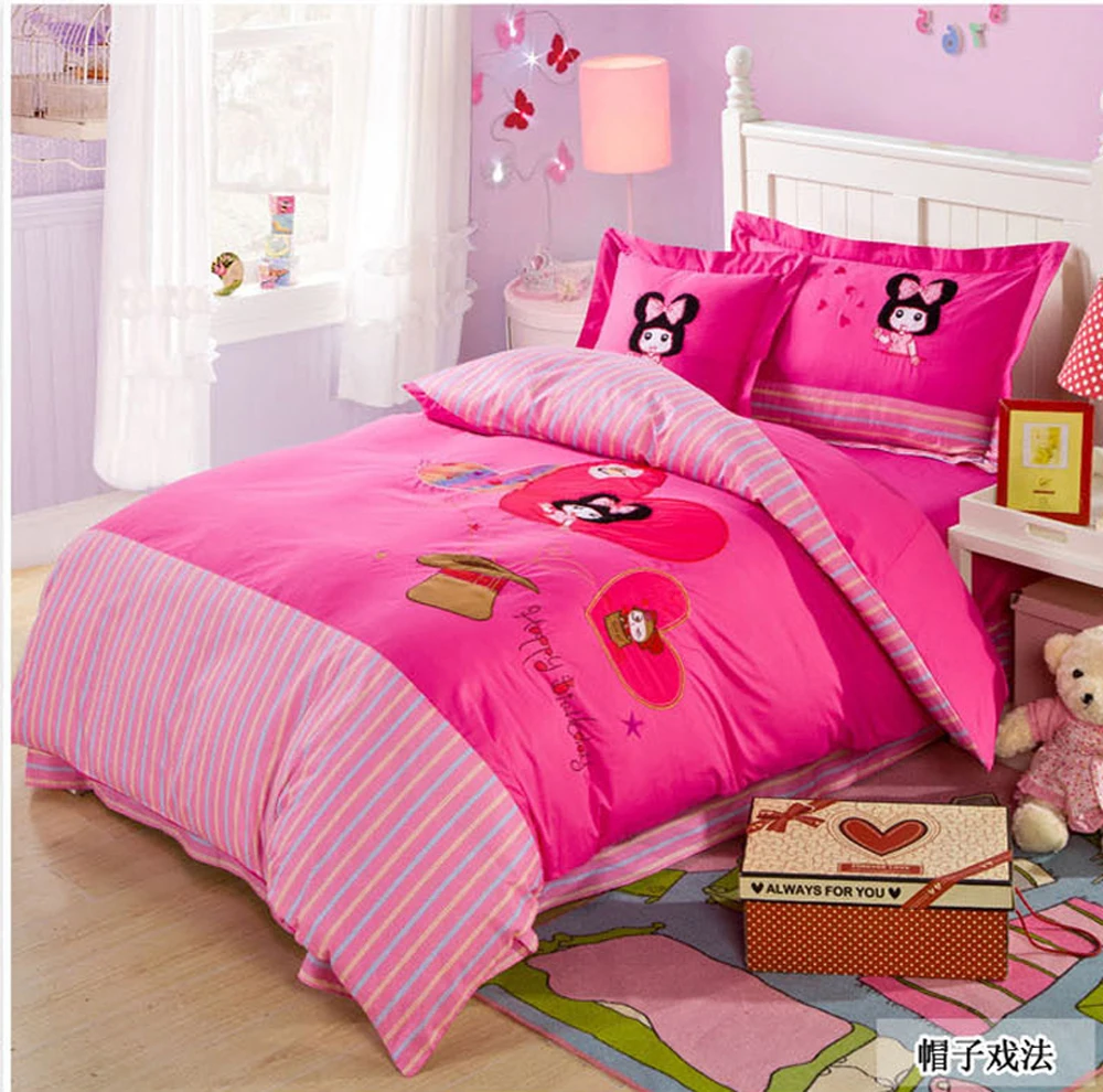 С рисунками для мальчиков и девочек 100% хлопковое постельное белье наборы дети