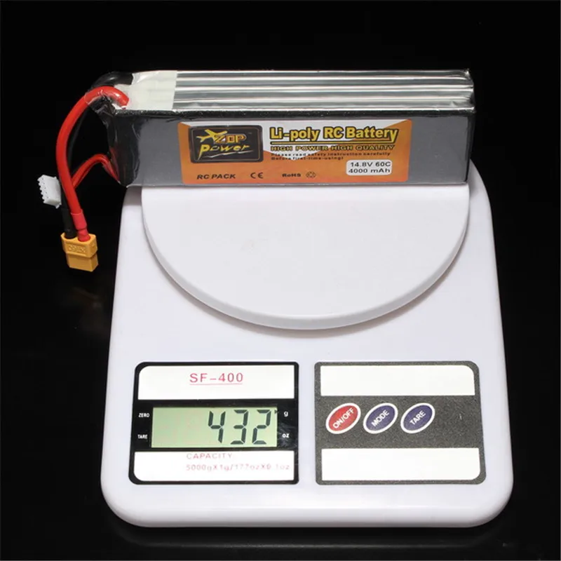 Высокомощный перезаряжаемый литий полимерный Батарея ZOP Мощность 14 8 V 4000 мА/ч 4S 60C