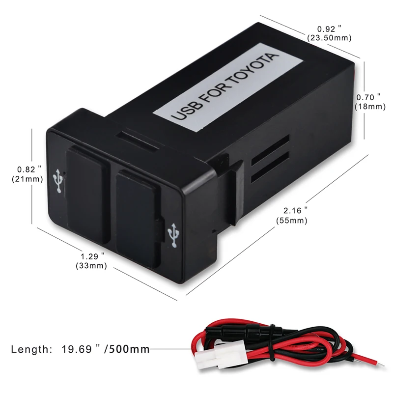 Автомобильное зарядное устройство с 2 Usb портами 1 А 12 В 24 В|Кабели адаптеры и