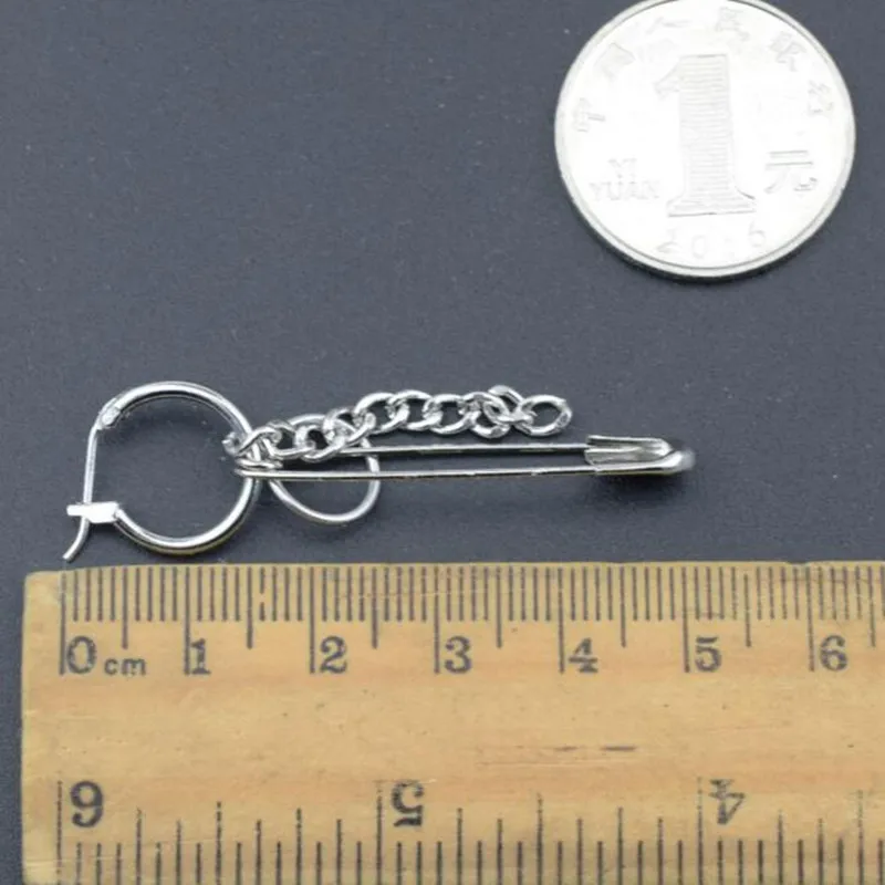 1 шт., новинка, безопасная булавка из нержавеющей стали, геометрические серьги-цепочки, серьги неправильной формы для модных женщин и мужчин, ювелирные изделия