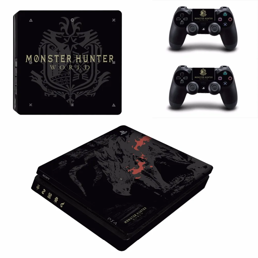 Для игроманов костюм Монстер Хантер для Мир PS4 тонкая кожа Стикеры для Игровые приставки 4 консоли и 2 контроллеры PS4 тонкий скин виниловая наклейка, стикер