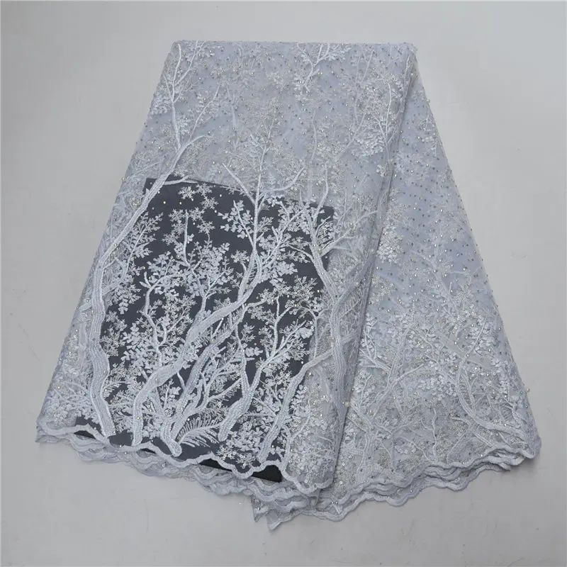 African Lace Fabric 2018 High Quality Material French With Stones and bead For Nigerian Wedding Dress -J5 | Дом и сад