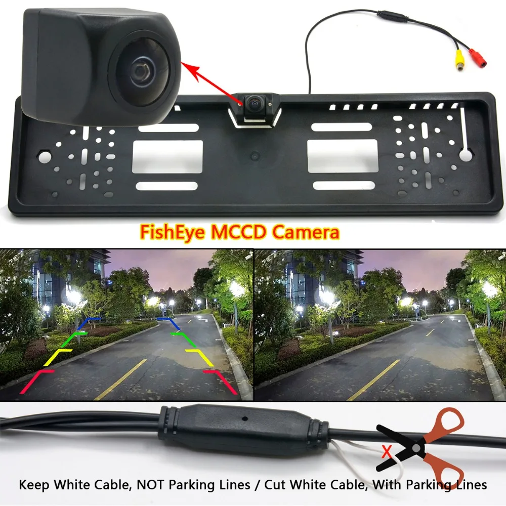 Камера заднего вида Fisheye MCCD 1080P Starlight Европейская Рамка для номерного знака