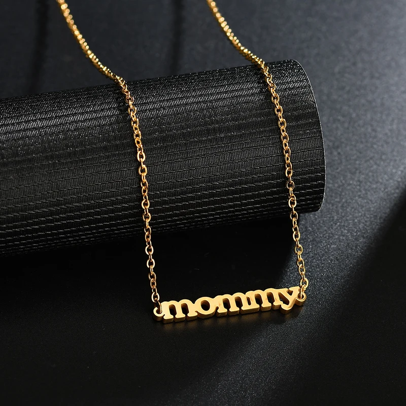 Колье с надписью мама Nextvance Золотистое Ожерелье 316L подарок на день рождения для