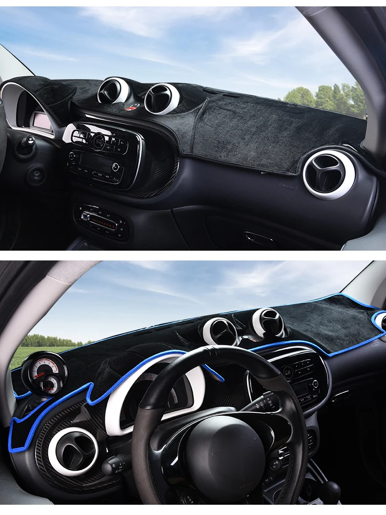 Lsrtw2017 полиэстер коврик для приборной панели автомобиля для Smart Fortwo ForFour 204 2013 2012 2011 2010 2008 2009 2007
