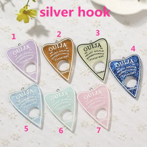 5 шт. плоский с оборота полимерный mixedcabochon Ouija board planchette decoden чехол для телефона ожерелье части игровой доски 42*60 мм - Цвет: as picture