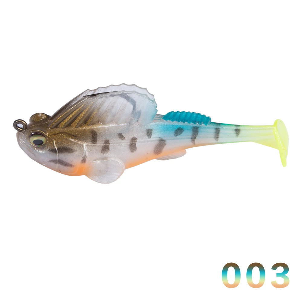 003 Hunthouse приманка со свинцовым плавающие приманки мягкие приманки 3 дюймов 3/8oz Рыбалка на щуку блесна приманка на окуня весло хвост Swimbait темно спальная leurre - Цвет: 003