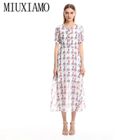 miuximao 2019 springsummer elegant dress newest fashion sleeveless beach dress print ankle length long dress women vestido