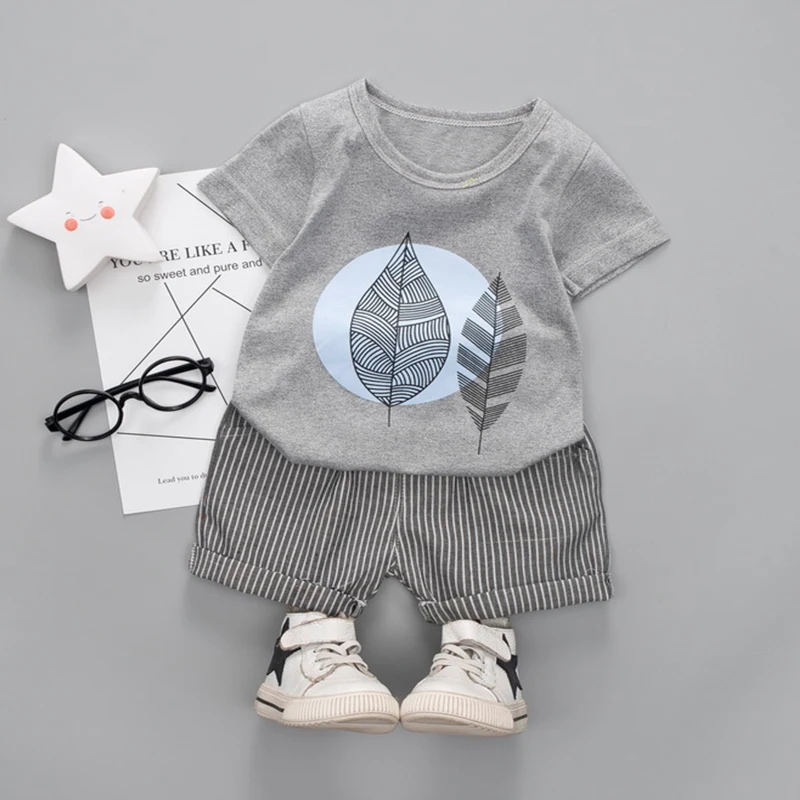 Комплект одежды для новорожденных из 2 предметов хлопковая рубашка и штаны в