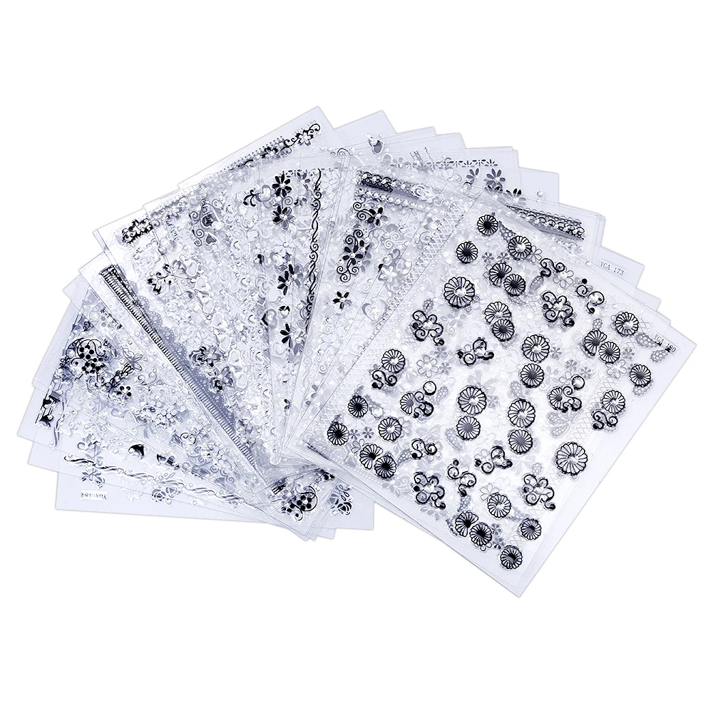 24/30pcs жидкость для Стикеры s 3D Nail Art Наклейки на клею, Стикеры Star/Ювелирные изделия/геометрический дизайн ногтей Стикеры слайдер Фольга