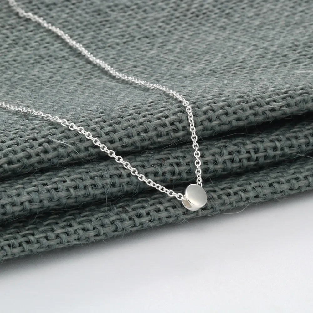Kinitial Silver Color Girl Loves Round Bead Necklaces Pendants Circle Necklace for Women Bijoux Chain Statement | Украшения и
