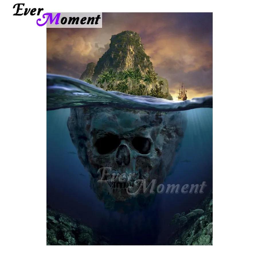 Алмазная живопись Ever Moment 5D горный череп Стразы для украшения под водой алмазная