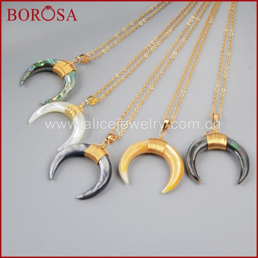 Ожерелье BOROSA из проволоки с полумесяцем многофункциональное золотое ожерелье