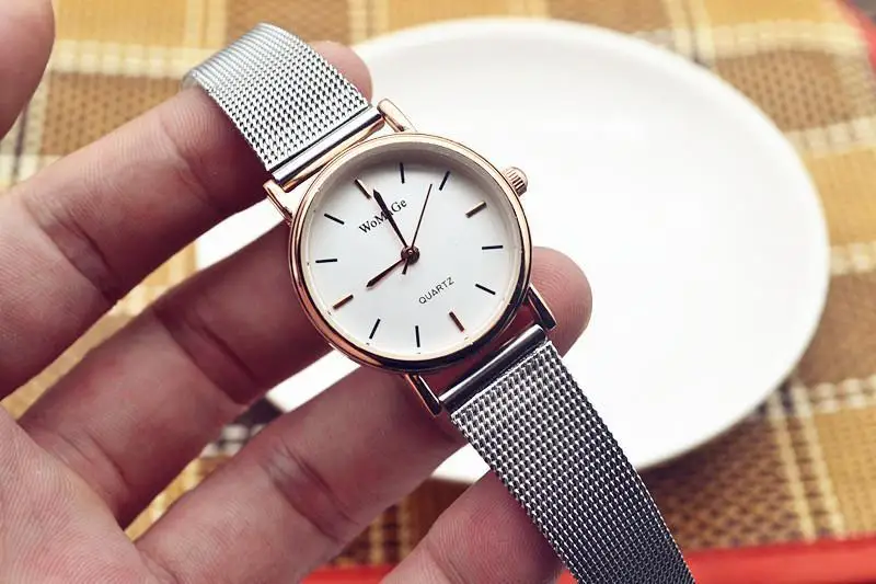 Модные женские Брендовые мужские и женские часы для влюбленных, Reloj Mujer, брендовые роскошные часы с сетчатым ремешком из нержавеющей стали, кварцевые часы для пары, Relogio Feminino - Цвет: Smal Dial White
