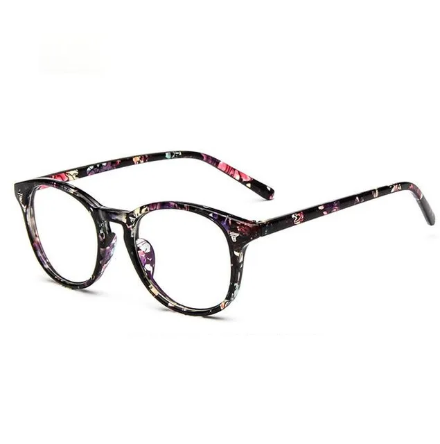 Black Floral Винтажные компьютерные очки для глаз, белая оправа для мужчин и женщин, очки для близорукости, модная оптическая черная оправа, простые зеркальные очки Armacao De Oculos - Цвет оправы: Black Floral